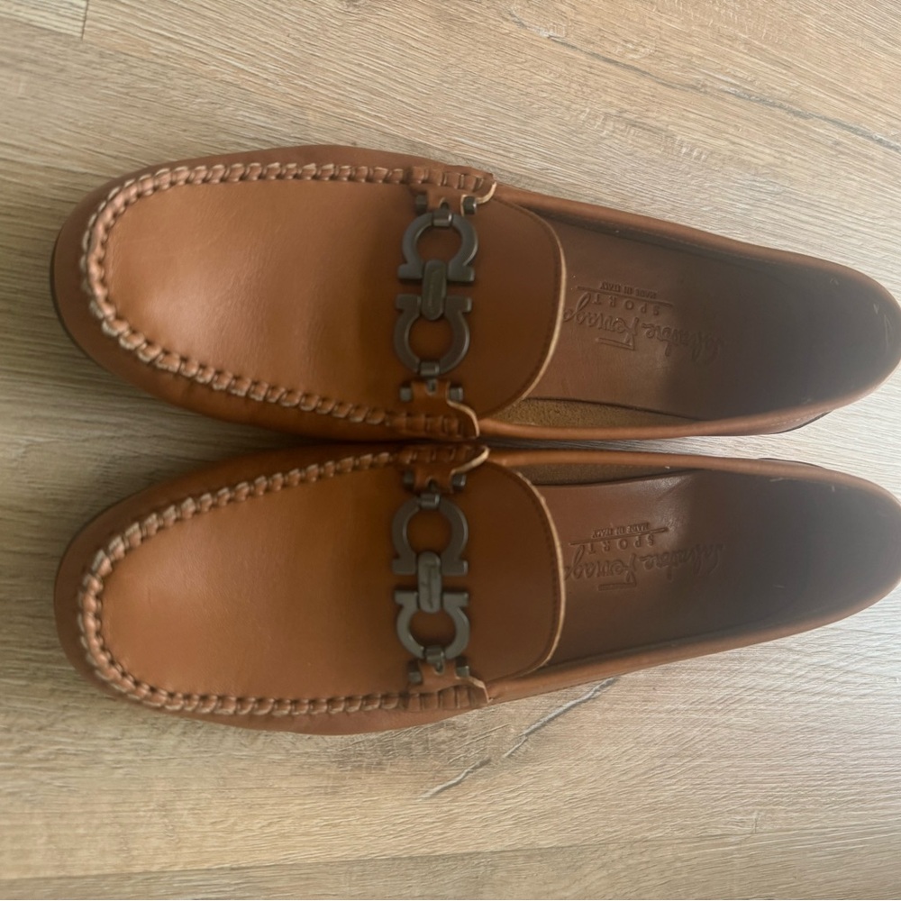 Salvatore Ferragamo Tan Leather Loafers